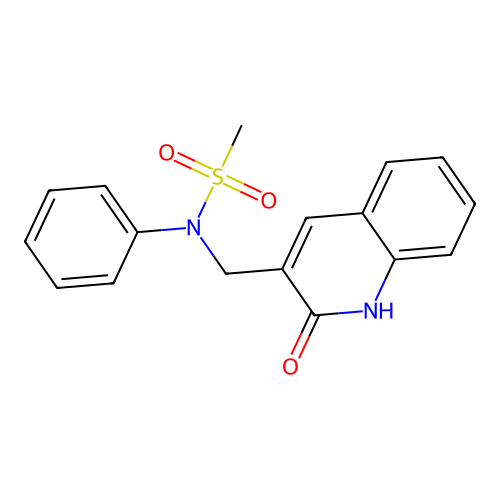 N-[(2-oxo-1,2-dihydroquinolin-3-yl)methyl]-N-phenylmethanesulfonamide structure