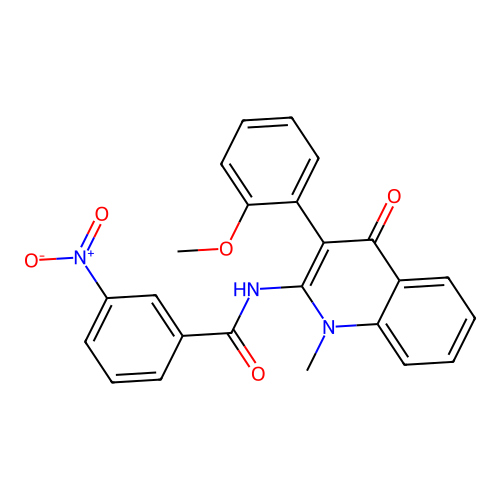 N-(3-(2-methoxyphenyl)-1-methyl-4-oxo-1,4-dihydroquinolin-2-yl)-3-nitrobenzamide structure