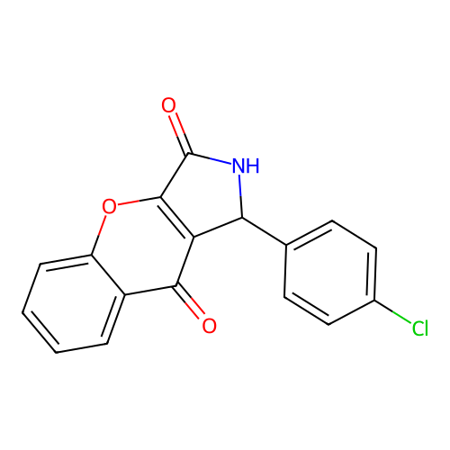 1-(4-Chlorophenyl)-1,2-dihydrochromeno[2,3-c]pyrrole-3,9-dione structure