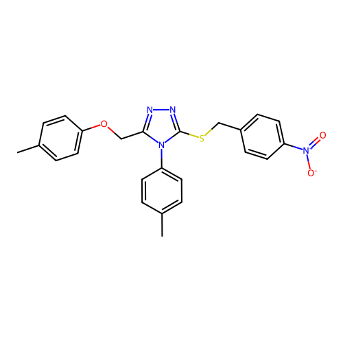 3-[(4-methylphenoxy)methyl]-4-(4-methylphenyl)-5-[(4-nitrobenzyl)sulfanyl]-4H-1,2,4-triazole structure
