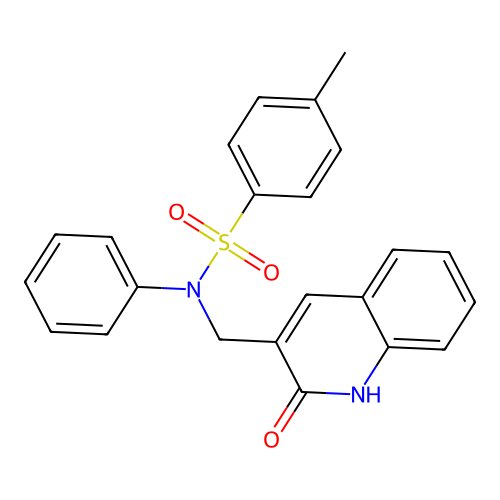 4-methyl-N-[(2-oxo-1,2-dihydroquinolin-3-yl)methyl]-N-phenylbenzenesulfonamide structure