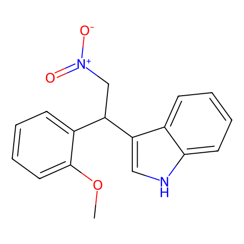 3-[1-(2-methoxyphenyl)-2-nitroethyl]-1H-indole structure