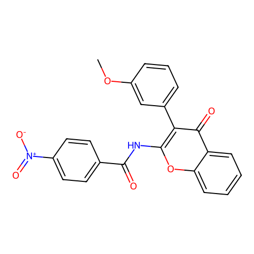 N-[3-(3-methoxyphenyl)-4-oxo-4H-chromen-2-yl]-4-nitrobenzamide structure