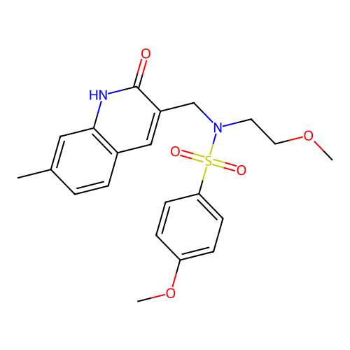 N-((2-hydroxy-7-methylquinolin-3-yl)methyl)-4-methoxy-N-(2-methoxyethyl)benzenesulfonamide structure