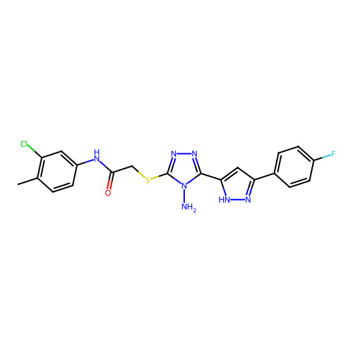 C20H17ClFN7OS structure