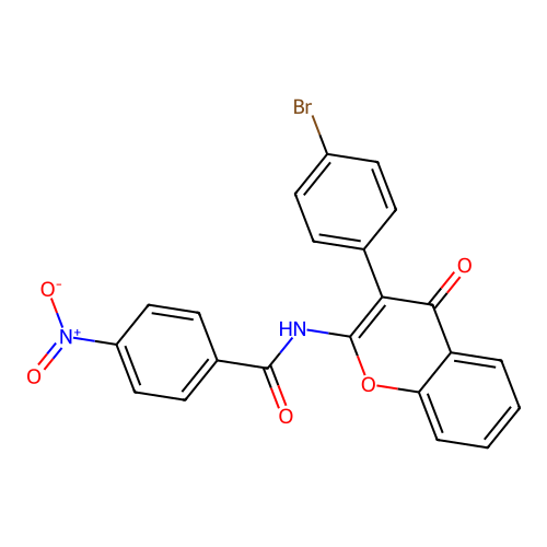 N-(3-(4-bromophenyl)-4-oxo-4H-chromen-2-yl)-4-nitrobenzamide structure