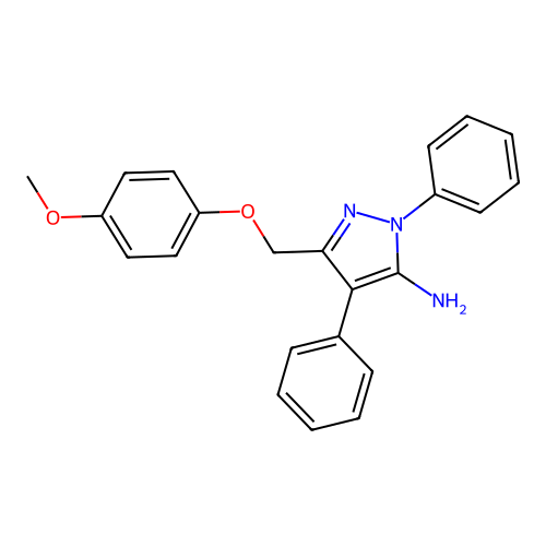 5-[(4-Methoxyphenoxy)methyl]-2,4-diphenylpyrazol-3-amine structure