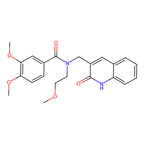 3,4-dimethoxy-N-(2-methoxyethyl)-N-[(2-oxo-1,2-dihydroquinolin-3-yl)methyl]benzamide structure
