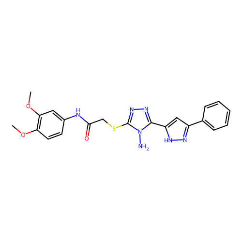 2-((4-amino-5-(3-phenyl-1H-pyrazol-5-yl)-4H-1,2,4-triazol-3-yl)thio)-N-(3,4-dimethoxyphenyl)acetamide structure
