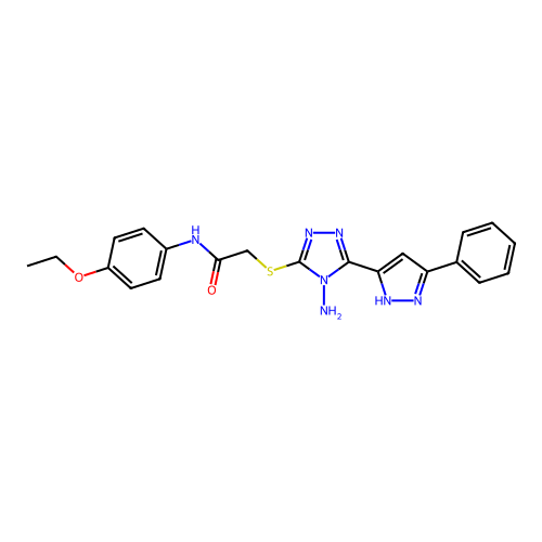 2-((4-amino-5-(3-phenyl-1H-pyrazol-5-yl)-4H-1,2,4-triazol-3-yl)thio)-N-(4-ethoxyphenyl)acetamide structure