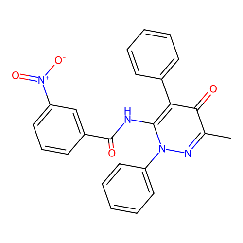 N-(6-methyl-5-oxo-2,4-diphenyl-2,5-dihydropyridazin-3-yl)-3-nitrobenzamide structure