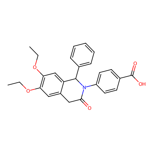 4-(6,7-diethoxy-3-oxo-1-phenyl-3,4-dihydroisoquinolin-2(1H)-yl)benzoic acid structure