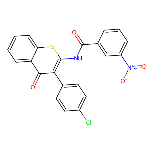 N-(3-(4-chlorophenyl)-4-oxo-4H-thiochromen-2-yl)-3-nitrobenzamide structure