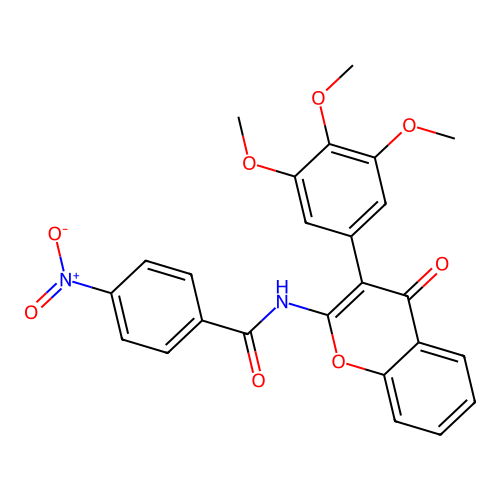4-nitro-N-(4-oxo-3-(3,4,5-trimethoxyphenyl)-4H-chromen-2-yl)benzamide structure