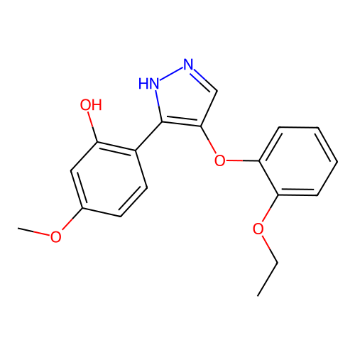 2-(4-(2-ethoxyphenoxy)-1H-pyrazol-3-yl)-5-methoxyphenol structure