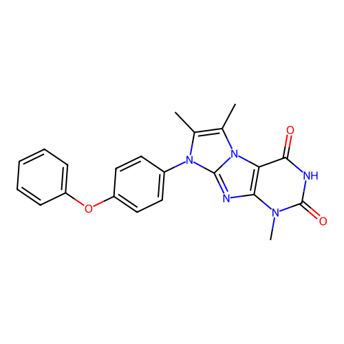 1,6,7-trimethyl-8-(4-phenoxyphenyl)-1H-imidazo[2,1-f]purine-2,4(3H,8H)-dione structure