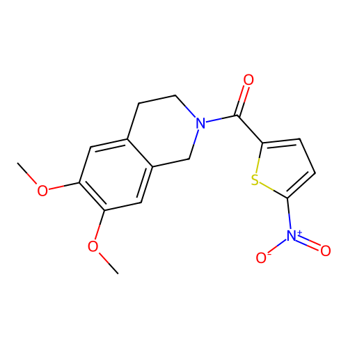 (6,7-dimethoxy-3,4-dihydroisoquinolin-2(1H)-yl)(5-nitrothiophen-2-yl)methanone structure