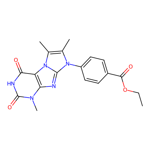 ethyl 4-{1,6,7-trimethyl-2,4-dioxo-1H,2H,3H,4H,8H-imidazo[1,2-g]purin-8-yl}benzoate structure