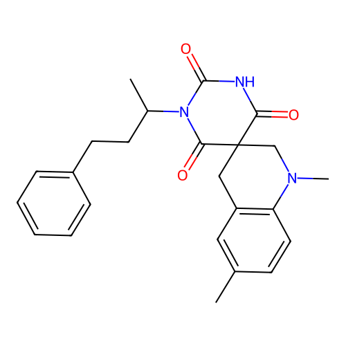 1',6'-dimethyl-1-(4-phenylbutan-2-yl)-2',4'-dihydro-1H,1'H-spiro[pyrimidine-5,3'-quinoline]-2,4,6(3H)-trione structure