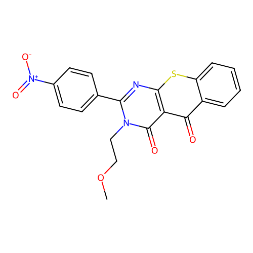 3-(2-methoxyethyl)-2-(4-nitrophenyl)-3H-thiochromeno[2,3-d]pyrimidine-4,5-dione structure