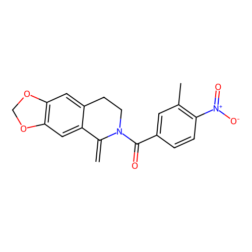 (3-methyl-4-nitrophenyl)(5-methylene-7,8-dihydro-[1,3]dioxolo[4,5-g]isoquinolin-6(5H)-yl)methanone structure