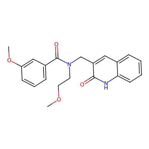 3-methoxy-N-(2-methoxyethyl)-N-[(2-oxo-1,2-dihydroquinolin-3-yl)methyl]benzamide structure