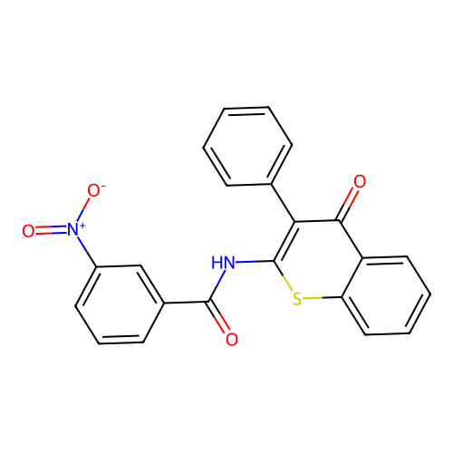 3-nitro-N-(4-oxo-3-phenyl-4H-thiochromen-2-yl)benzamide structure