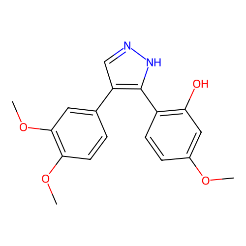 2-(4-(3,4-dimethoxyphenyl)-1H-pyrazol-3-yl)-5-methoxyphenol structure