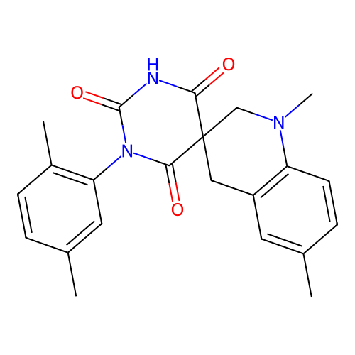 1-(2,5-dimethylphenyl)-1',6'-dimethyl-2',4'-dihydro-1H,1'H-spiro[pyrimidine-5,3'-quinoline]-2,4,6(3H)-trione structure