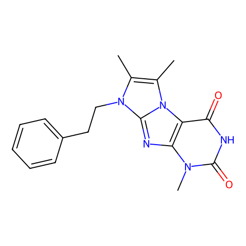1,6,7-trimethyl-8-phenethyl-1H-imidazo[2,1-f]purine-2,4(3H,8H)-dione structure