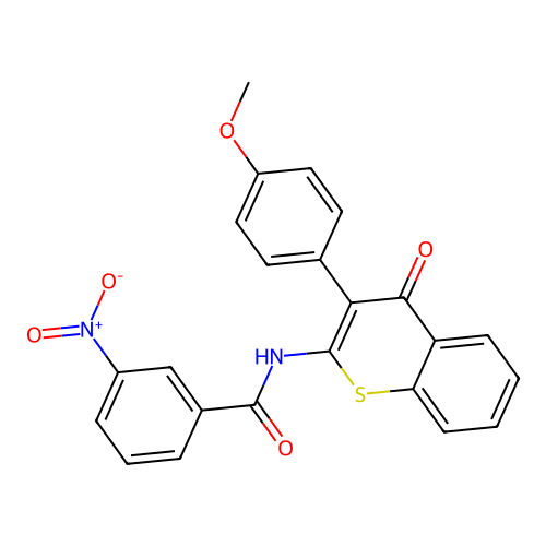 N-(3-(4-methoxyphenyl)-4-oxo-4H-thiochromen-2-yl)-3-nitrobenzamide structure