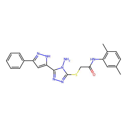 2-((4-amino-5-(3-phenyl-1H-pyrazol-5-yl)-4H-1,2,4-triazol-3-yl)thio)-N-(2,5-dimethylphenyl)acetamide structure