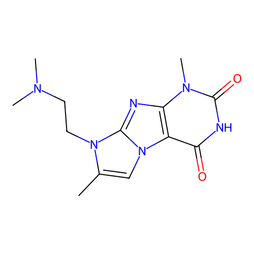8-(2-(dimethylamino)ethyl)-1,7-dimethyl-1H-imidazo[2,1-f]purine-2,4(3H,8H)-dione structure