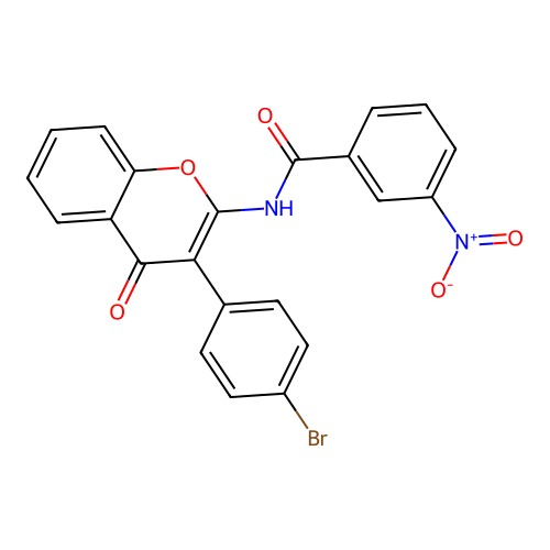N-(3-(4-bromophenyl)-4-oxo-4H-chromen-2-yl)-3-nitrobenzamide structure