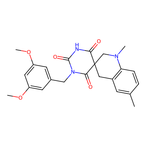 1-(3,5-dimethoxybenzyl)-1',6'-dimethyl-2',4'-dihydro-1H,1'H-spiro[pyrimidine-5,3'-quinoline]-2,4,6(3H)-trione structure