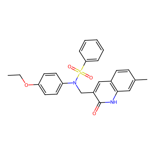 N-(4-ethoxyphenyl)-N-[(7-methyl-2-oxo-1H-quinolin-3-yl)methyl]benzenesulfonamide structure