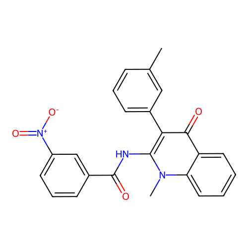 N-[1-methyl-3-(3-methylphenyl)-4-oxo-1,4-dihydroquinolin-2-yl]-3-nitrobenzamide structure