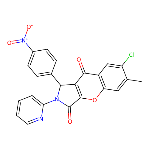 7-chloro-6-methyl-1-(4-nitrophenyl)-2-(pyridin-2-yl)-1,2-dihydrochromeno[2,3-c]pyrrole-3,9-dione structure