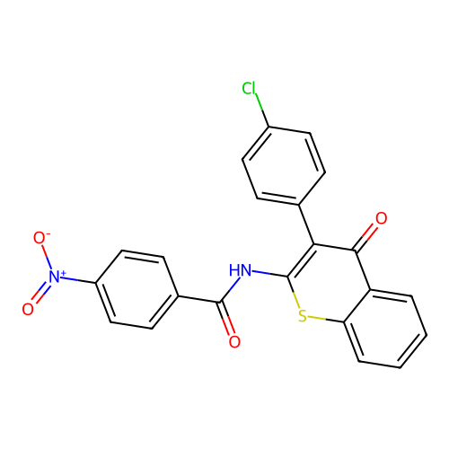 N-(3-(4-chlorophenyl)-4-oxo-4H-thiochromen-2-yl)-4-nitrobenzamide structure