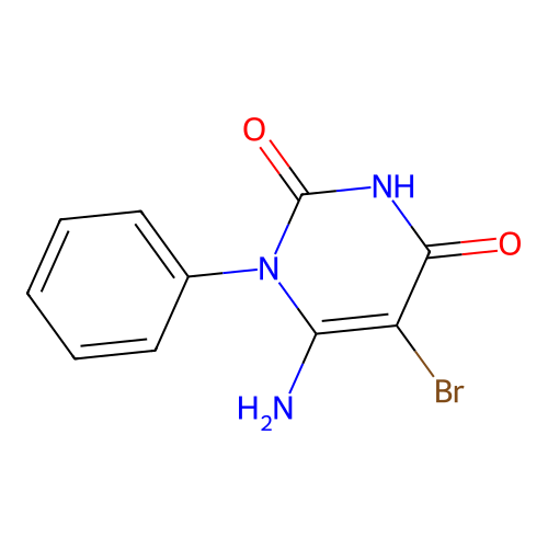 6-amino-5-bromo-4-hydroxy-1-phenylpyrimidin-2(1H)-one structure