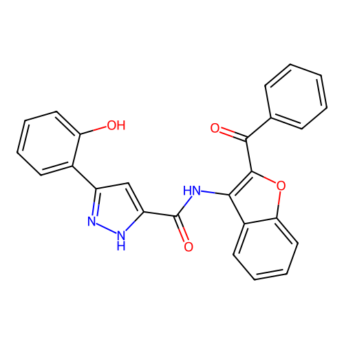 5-(2-Hydroxy-phenyl)-2H-pyrazole-3-carboxylic acid (2-benzoyl-benzofuran-3-yl)-amide structure
