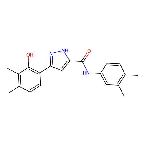 (5E)-5-(4,5-dimethyl-6-oxocyclohexa-2,4-dien-1-ylidene)-N-(3,4-dimethylphenyl)-1,2-dihydropyrazole-3-carboxamide structure