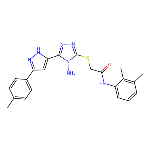 2-((4-amino-5-(3-(p-tolyl)-1H-pyrazol-5-yl)-4H-1,2,4-triazol-3-yl)thio)-N-(2,3-dimethylphenyl)acetamide structure