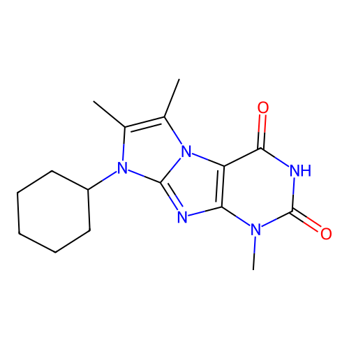 6-Cyclohexyl-4,7,8-trimethylpurino[7,8-a]imidazole-1,3-dione structure