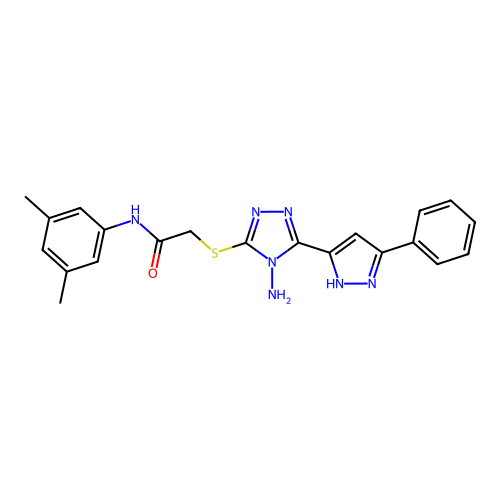 2-((4-amino-5-(3-phenyl-1H-pyrazol-5-yl)-4H-1,2,4-triazol-3-yl)thio)-N-(3,5-dimethylphenyl)acetamide structure