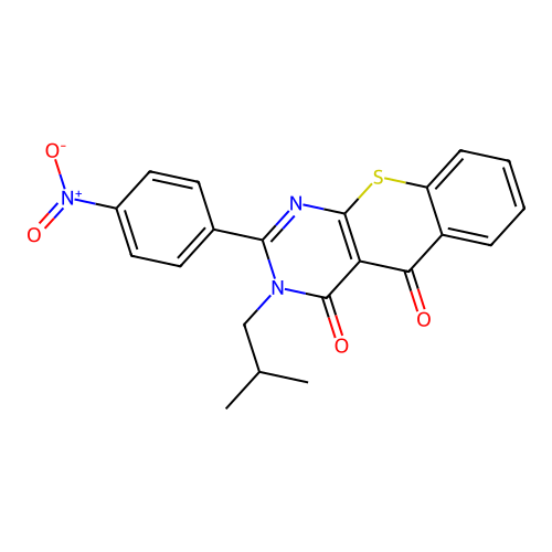 3-isobutyl-2-(4-nitrophenyl)-3H-thiochromeno[2,3-d]pyrimidine-4,5-dione structure