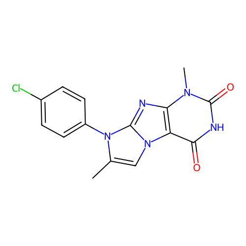 6-(4-Chlorophenyl)-4,7-dimethylpurino[7,8-a]imidazole-1,3-dione structure