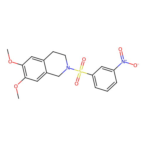6,7-Dimethoxy-2-((3-nitrophenyl)sulfonyl)-1,2,3,4-tetrahydroisoquinoline structure