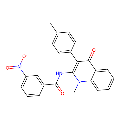 N-[1-methyl-3-(4-methylphenyl)-4-oxo-1,4-dihydroquinolin-2-yl]-3-nitrobenzamide structure