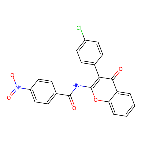N-(3-(4-chlorophenyl)-4-oxo-4H-chromen-2-yl)-4-nitrobenzamide structure